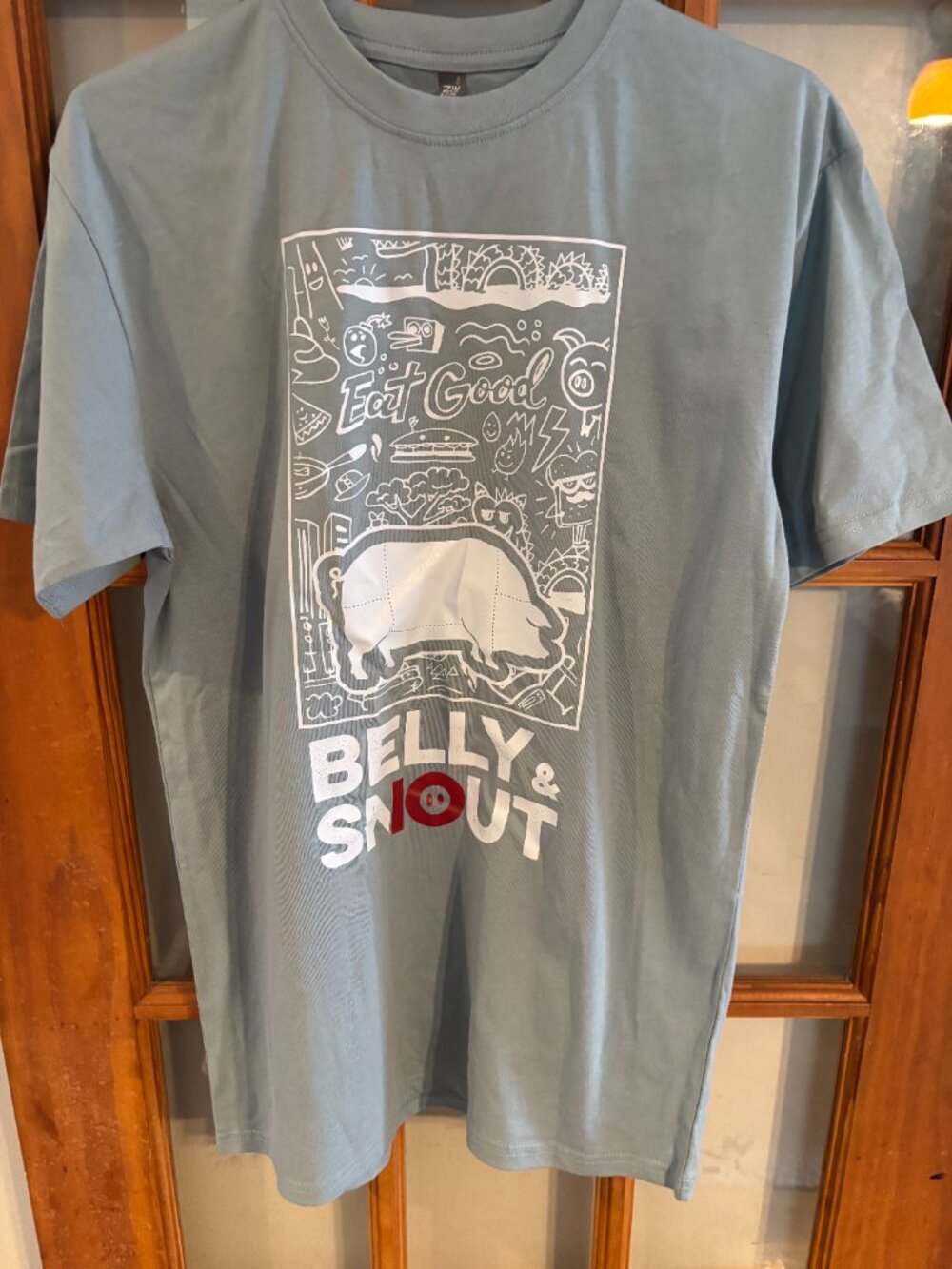 Graphic short sleeve unisex tee Pale green SZ: M